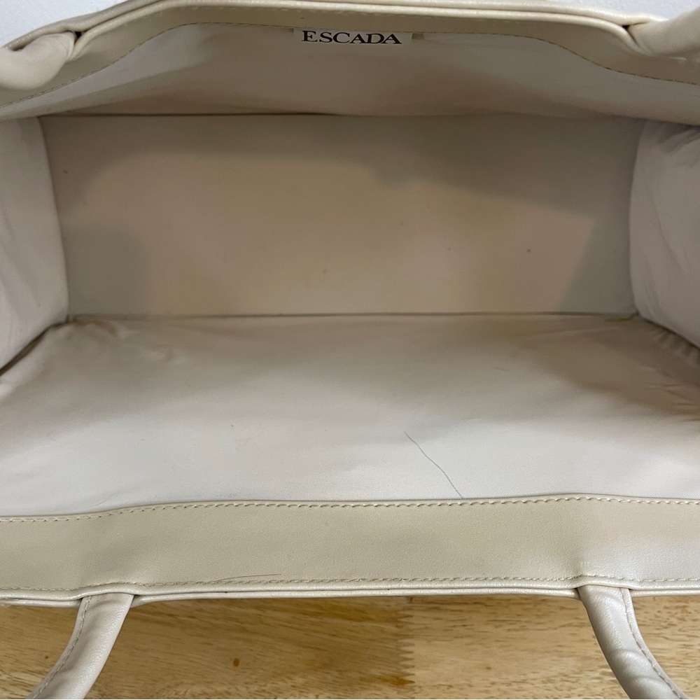 Escada Sunset Boulevard Cream Ivory Tote Handbag - Picture 14 of 16